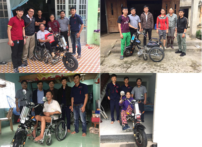 Cán bộ CEE, Đại học Duy Tân trao xe lăn điện tận nhà cho người khuyết tật