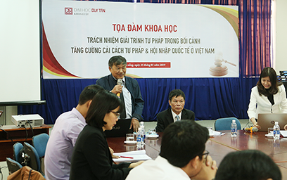 Tọa đàm Trách nhiệm Giải trình Tư pháp trong Bối cảnh Tăng cường Cải cách Tư pháp và Hội nhập Quốc tế ở Việt Nam