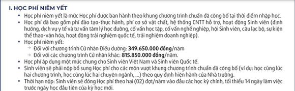 Học phí ngôi trường ĐH nào là tối đa Việt Nam?