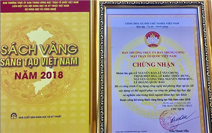 Ứng dụng 3D trong Y học của Đại học Duy Tân được in trong Sách Vàng Sáng tạo Việt Nam 2018