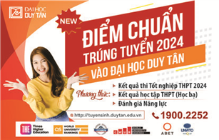 Thông báo Điểm chuẩn Trúng tuyển vào Đại học Duy Tân năm 2024