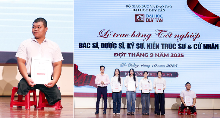 Dân Chính nhận học bổng đặc biệt của Công ty Nam Dược dành cho sinh viên khuyết tật vượt khó học tốt