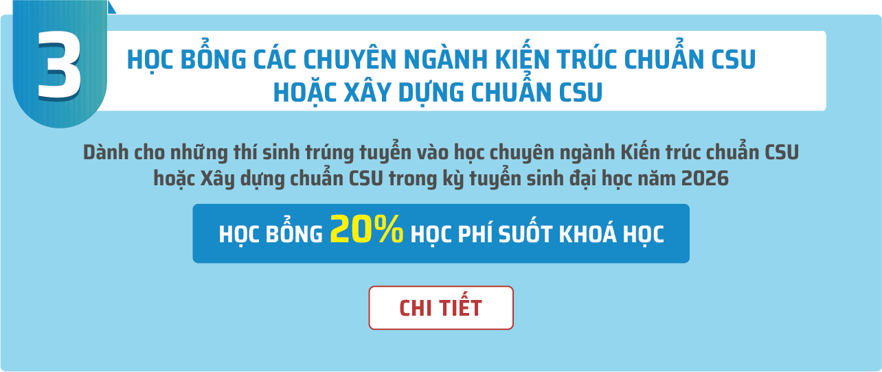 Học bổng ngành Kiến trúc và Xây dựng chuẩn CSU tại Đại học Duy Tân