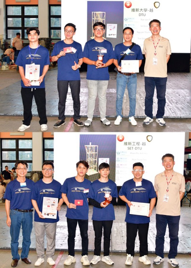 Đội DTU giành Cup Vô địch (ảnh trên) và Đội SET-DTU giành giải Ba tại cuộc thi