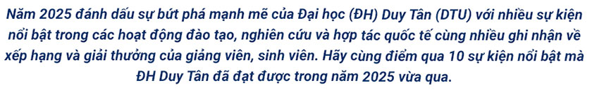 10 Sự kiện nổi bật của ĐH Duy Tân trong năm 2025