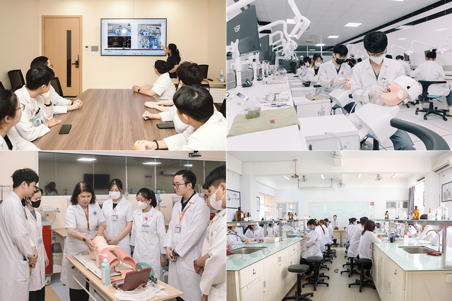 Sinh viên khối Khoa học Sức khỏe DTU được học tập trong hệ thống phòng thực hành hiện đại