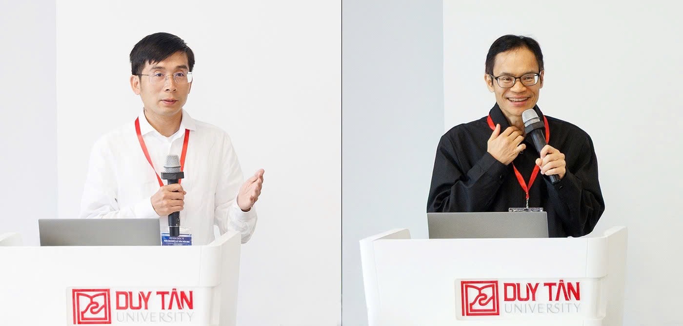 GS.TS Dương Quang Trung (ảnh trái) và GS.TS Dusit Niyatophát biểu và báo cáo tham luận tại INISCOM 2026