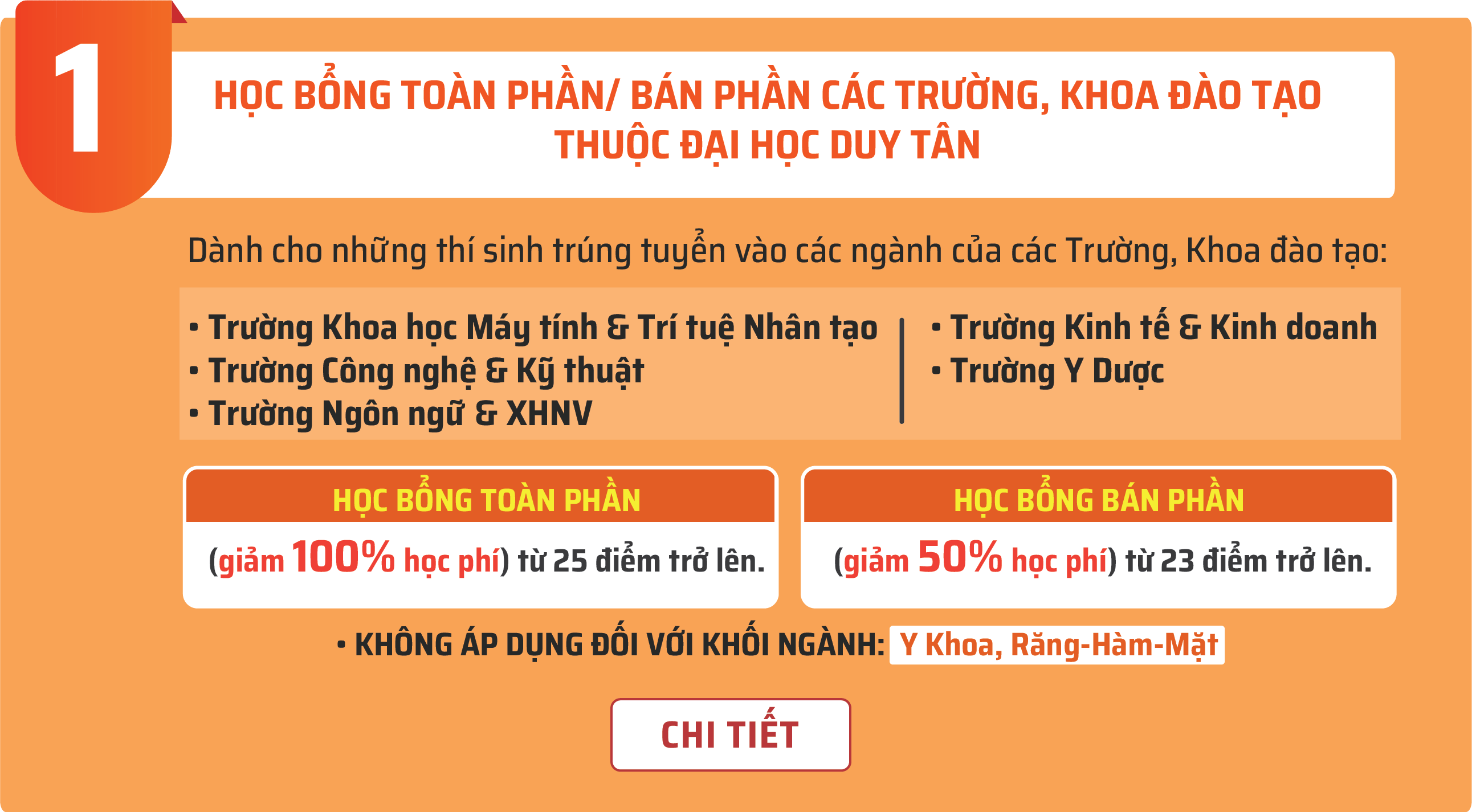 Học bổng Toàn phần/ Bán phần vào các ngành của các Trường, Khoa đào tạo thuộc Đại học Duy Tân năm 2026