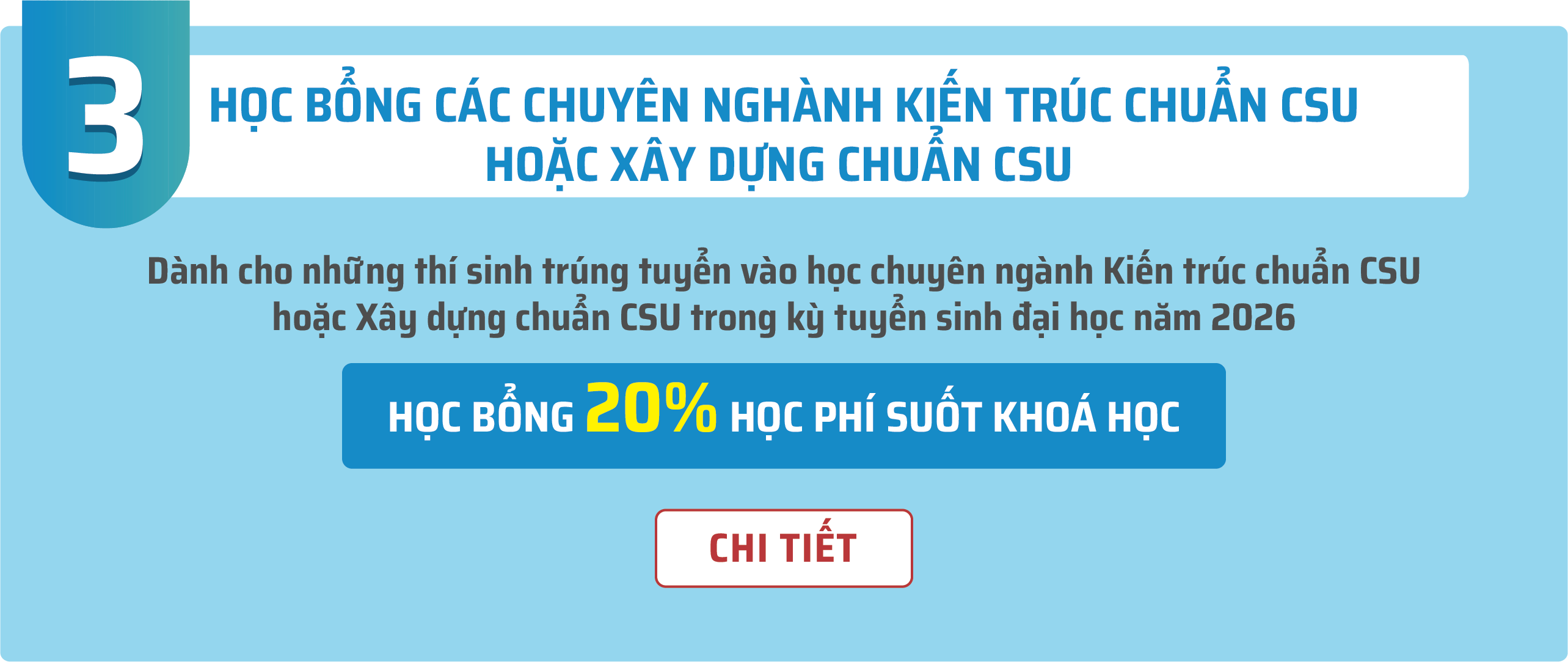 Học bổng các chuyên ngành Kiến trúc chuẩn CSU hoặc Xây dựng chuẩn CSU năm 2026