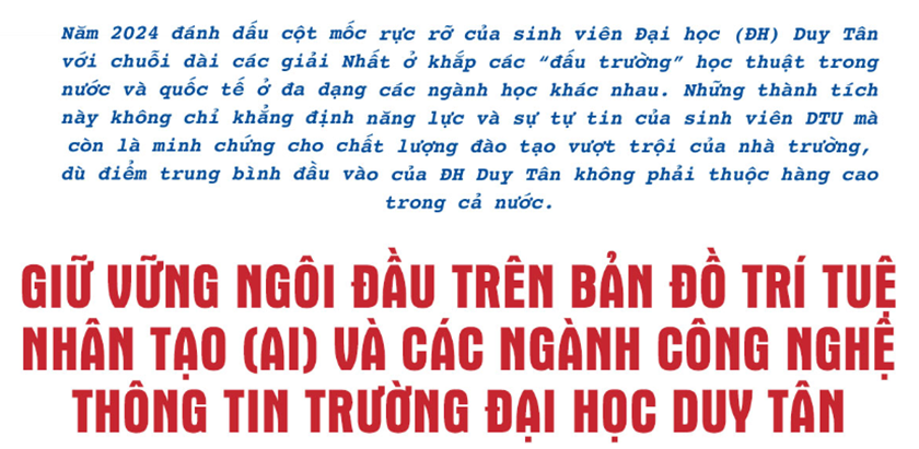 2024: Năm học của các giải nhất với sinh viên ĐH Duy Tân