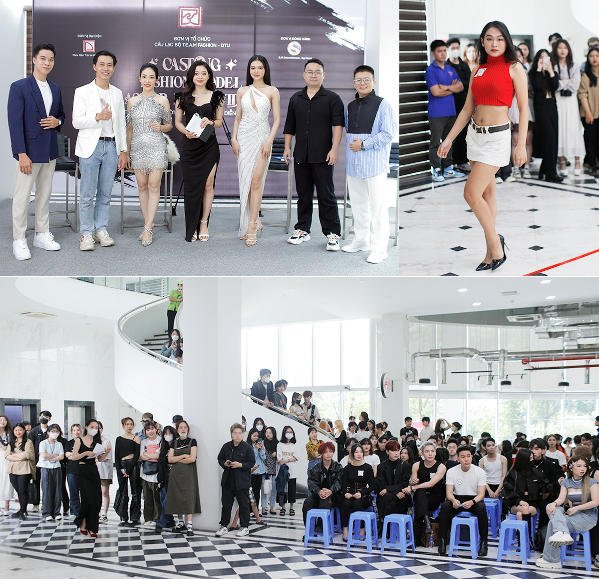 Võ Thị Thương (thứ 3 từ phải sang, ảnh trên) Best Catwalk Miss Grand Viet Nam 2022 cùng dàn người mẫu… nghiệp dư là sinh viên Duy Tân.